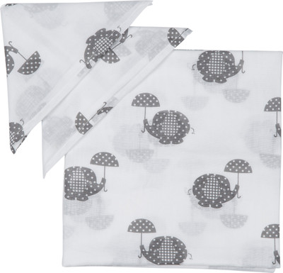 

Brother Baby Animal  Swadding Baby Blanket(Microfiber, white with grey