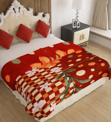 

Home Candy Floral  Mink Blanket(Microfiber, Brown