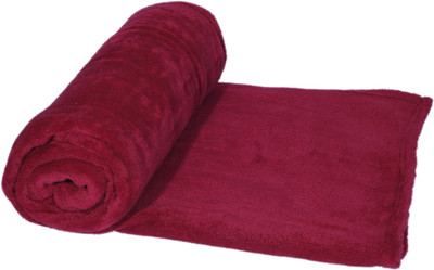 

Furhome Plain  Coral Blanket(Microfiber, Maroon