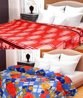 31% OFF on Christy's Collection Checkered Double Blanket(Polar, Multicolor)