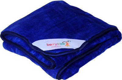Berrytree Plain  Mink Blanket(Microfiber, Blue