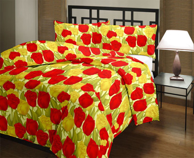 

eCraftIndia Floral  Dohar(Poly Cotton, Yellow, Red, Red;yellow