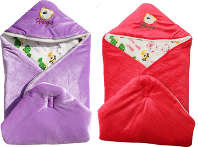 

My NewBorn Cartoon  Hooded Baby Blanket(Polyester, Orange, Purple