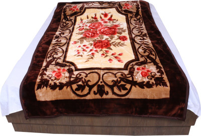 

IndiWeaves Floral  Mink Blanket(Polyester, Brown