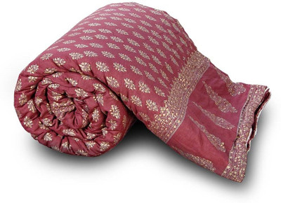 56% OFF on Little India Floral Single Quilt, Comforter Maroon