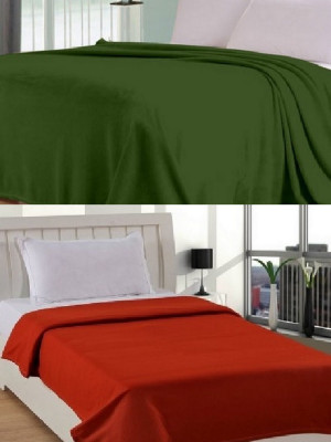 

Shopaholic Plain Single Coral Blanket(Microfiber, Multicolor)