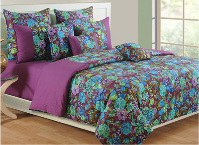 40% OFF on Swayam 180 TC Cotton Double Floral Bedsheet(2 Pillow Covers, 1 Bedsheet, Green, Blue, Pink)