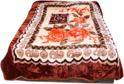 

IndiStar Floral  Mink Blanket(Polyester, Brown