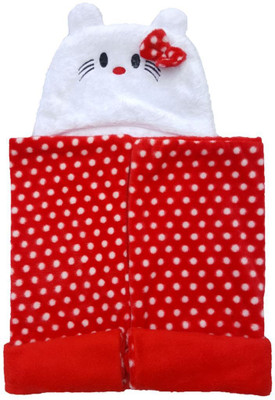 

Brandonn Printed  Hooded Baby Blanket(Microfiber, Red