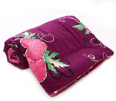 

Jain International Floral  Blanket(Microfiber, Purple