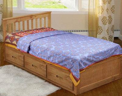 

Akshat International Floral Single Dohar(Cotton, Purple, Blue), Blue;purple