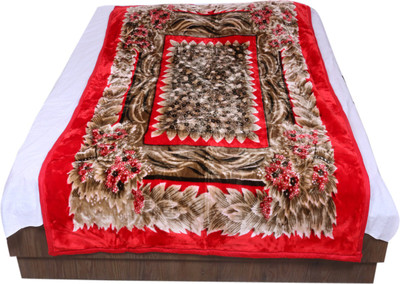 

IndiWeaves Floral  Mink Blanket(Polyester, Red