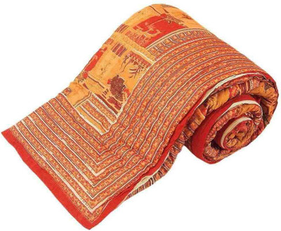 

Kaarigar Printed Double Comforter(Cotton, Mustard)