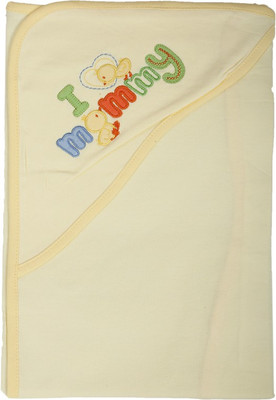 

Baby Boo Embroidered, Plain  Hooded Baby Blanket(Microfiber, Yellow