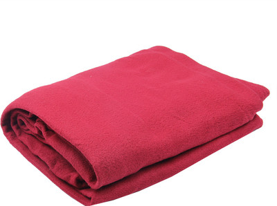 PHF India Solid Single Fleece Blanket for  AC Room(Polyester, Marron)