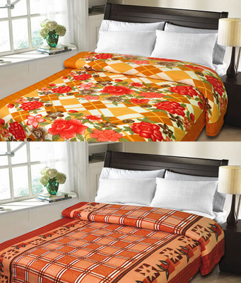 

Sanvi Traders Floral Double Blanket(Microfiber, Multicolor)
