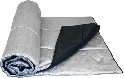 53% OFF on Zikrak Exim Plain Single Comforter(Silk, Silver, Black)