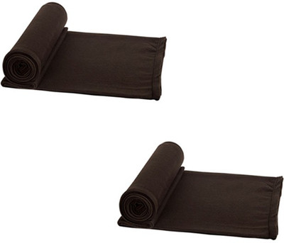 AAZEEM Solid Single Fleece Blanket for  Mild Winter(Microfiber, Brown)