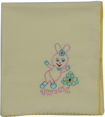 

Ole Baby Embroidered  Swadding Baby Blanket(Cotton, Yellow
