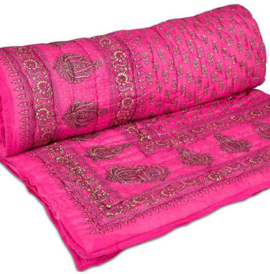 

Saraswati Floral  Blanket(Cotton, Pink