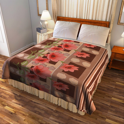 

Bombay Dyeing Floral Double Blanket(Microfiber, Brown)