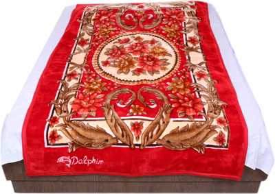 

IndiWeaves Floral  Mink Blanket(Polyester, Red