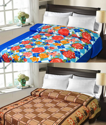 

Sanvi Traders Floral Double Blanket(Microfiber, Multicolor)