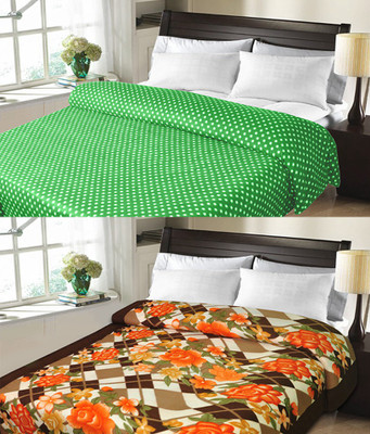 

Sanvi Traders Floral Double Blanket(Microfiber, Multicolor)