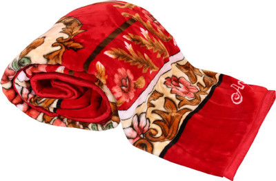 

IndiWeaves Floral  Mink Blanket(Microfiber, Red