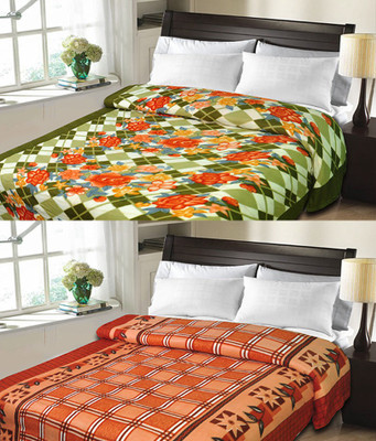 

Sanvi Traders Floral Double Blanket(Microfiber, Multicolor)