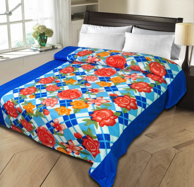 

Sanvi Traders Floral Double Coral Blanket(Microfiber, Multicolor)