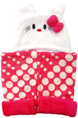 

Brandonn Printed  Hooded Baby Blanket(Microfiber, hot pink