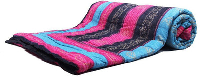SVT Self Design Single Quilt for  Mild Winter(Silk, Multicolor)