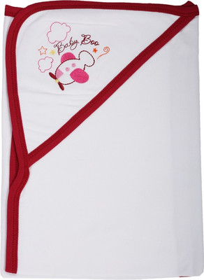 

Baby Boo Plain  Hooded Baby Blanket(Cotton, White