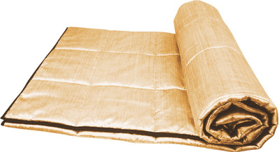 64% OFF on Zikrak Exim Geometric Queen Quilt(Poly Dupiony, Beige, Brown)