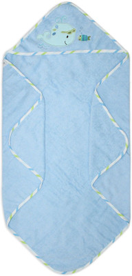 

Wonder Kids Printed  Hooded Baby Blanket(Microfiber, Blue
