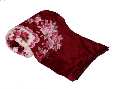 

IndiWeaves Floral  Mink Blanket(Microfiber, Brown