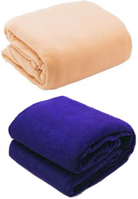 Galaxy Plain Single Blanket(Microfiber, Camel, Navy Blue)