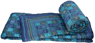 

Kaarigar Checkered Double Comforter(Microfiber, Turquoise)