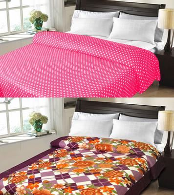 

Sanvi Traders Floral Double Blanket(Microfiber, Multicolor)