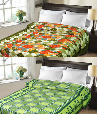 

Sanvi Traders Floral Double Blanket(Microfiber, Multicolor)