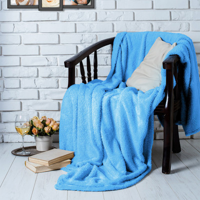 

Swiss Republic Plain Double Blanket(Fur, Light Blue)