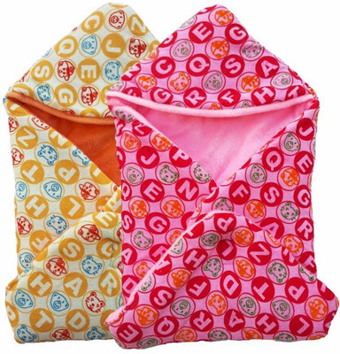

Brandonn Polka  Hooded Baby Blanket(Microfiber, Pink