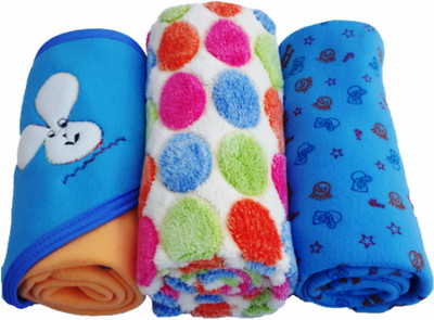 

Brandonn Printed  Hooded Baby Blanket(Microfiber, Blue
