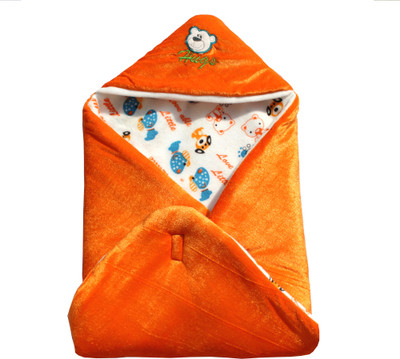 

My NewBorn Cartoon  Hooded Baby Blanket(Polyester, Tangerine