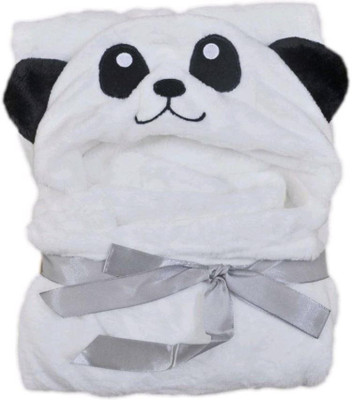 

Brandonn Printed  Hooded Baby Blanket(Microfiber, White
