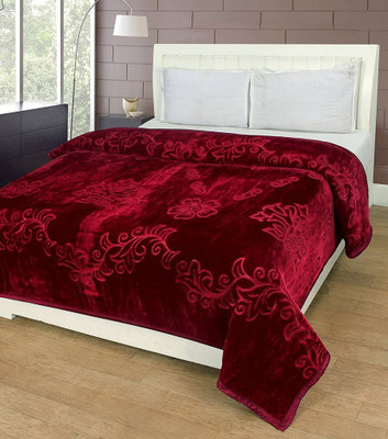 

Shopping Store Plain Double Mink Blanket(Microfiber, Maroon)