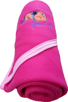 

Brandonn Plain  Hooded Baby Blanket(Polyester, HOTPINK