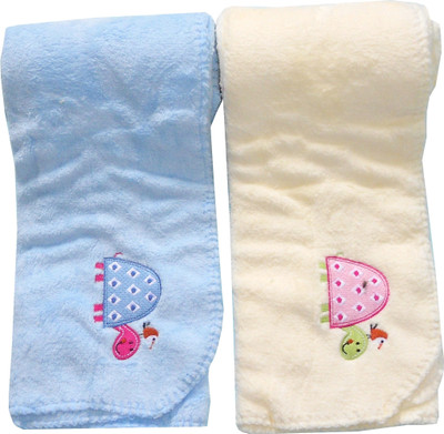 

Kandy Floss Embroidered  Mink Blanket(Microfiber, Blue And Yellow