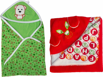 

Brandonn Polka  Blanket(Microfiber, Green, Red